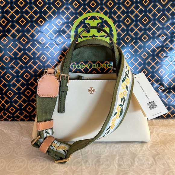 Tory Burch Emerson Color Block Mini Tote Bag Crossbody New